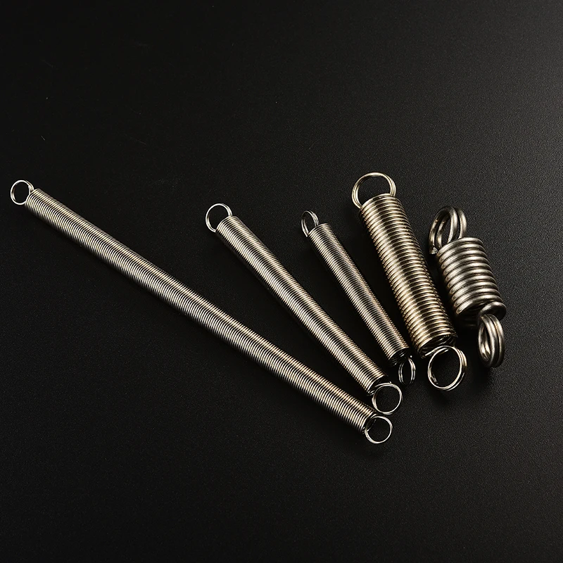 Stainless steel spring O Ring Hook Coil Pullback Cylindroid Helical Extension Tension Spring 304 Stainless Steel Wire Diameter 0.6mm 0.7mm