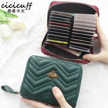 

Brand Card Case Business Card Holder Organizer Women RFID Credit Passport Card Bag ID Passport Card Travel Wallet 24 Card-Bits