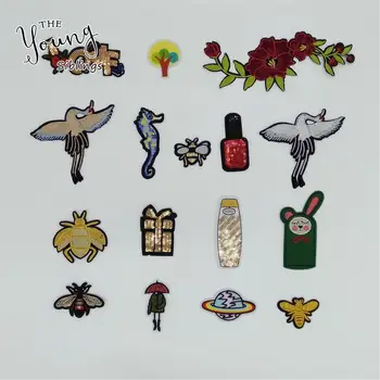 

High quality Patches Badges Hot melt adhesive Applique Embroidery DIY Sewing Iron on patch Craft Clothing Accessory C5890-C5910