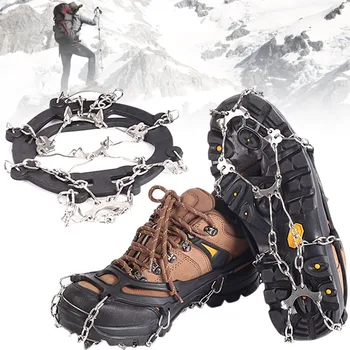 

Snow Grip Cleat Over Shoe Boot Cleat Rubber Spikes Anti Slip 10 Steel Studs Crampons Footwear HB88