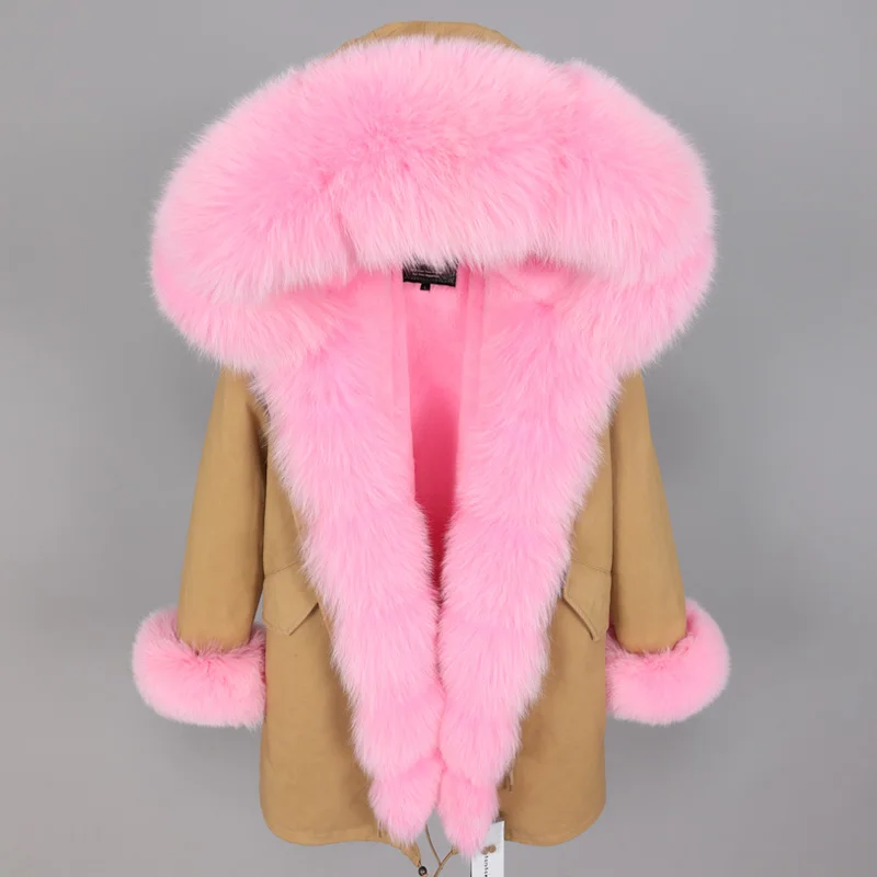16 Maomaokong, зимняя женская одежда, новинка, искусственный мех, меховая подкладка, щука, большой размер, Лисий мех, меховой воротник, парка, пальто - Цвет: 16