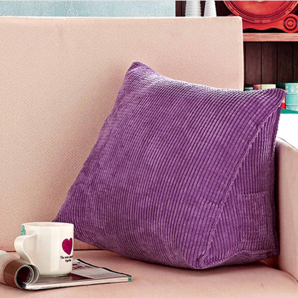 Triangle Waist Cushion Lumber Pillow Backrest Pad Office Sofa Decor Winter