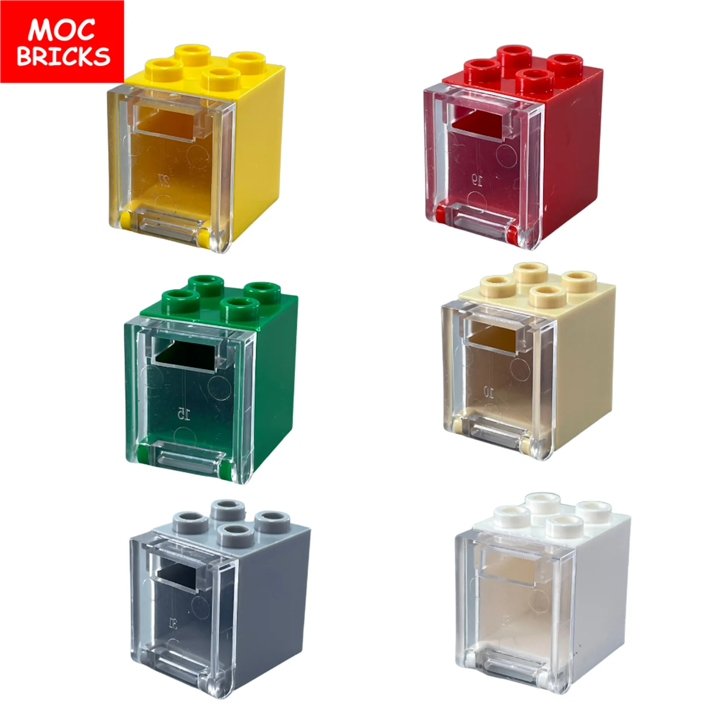 LEGO Red 2x2x2 Container with Clear Door