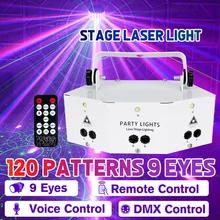 Aliexpress - 9 Eyes Laser Projection Lamp DMX Laser Strobe Pattern Remote RGB Night Headlight Projector Light for Disco KTV Club Stage Party