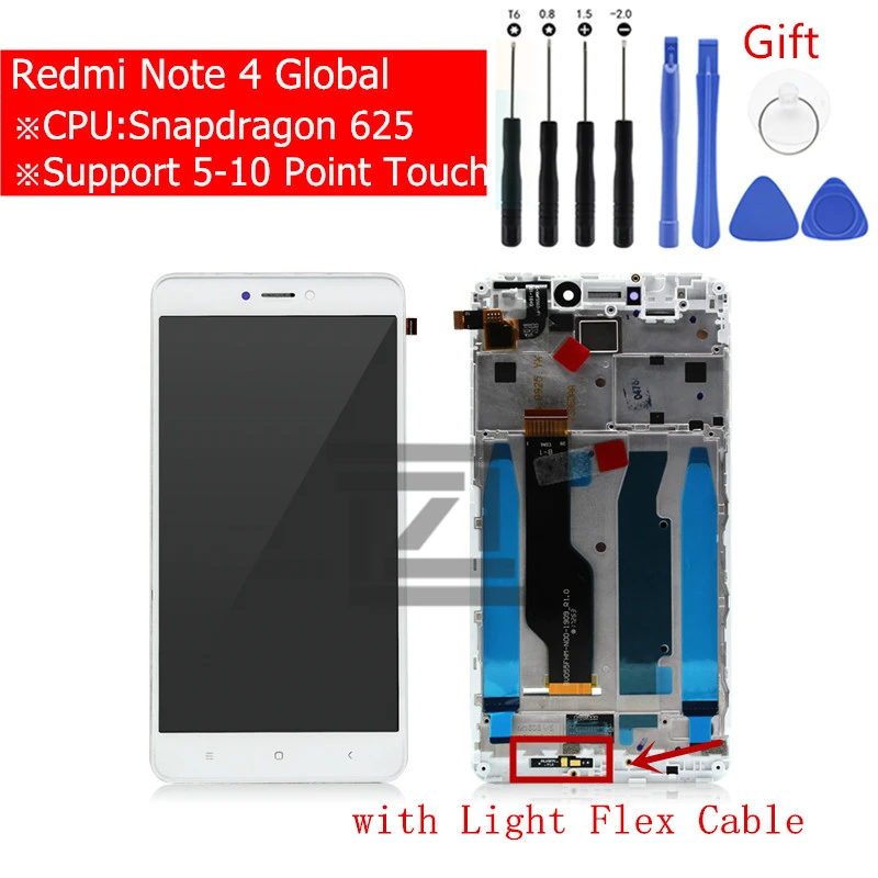 ЖК дисплей с сенсорным экраном и дигитайзером в сборе для Xiaomi Redmi Note 4 Global запчасти