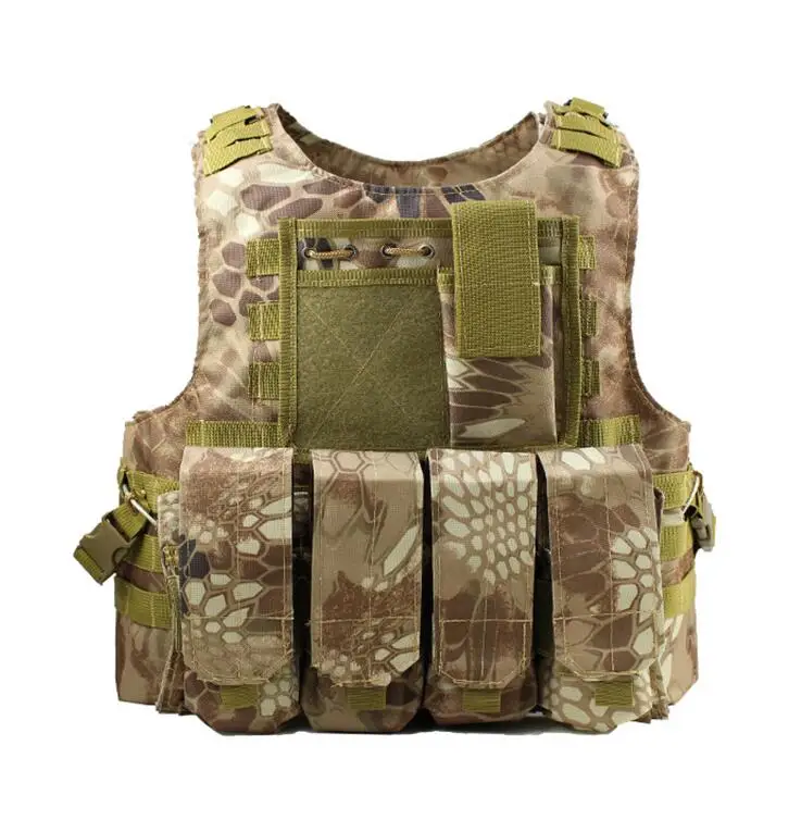 711D Molle армейский боевой тактический жилет солдат США Военная форма Камуфляжный жилет мужской Карманный Пейнтбол страйкбол нейлоновый жилет - Цвет: Green Snake