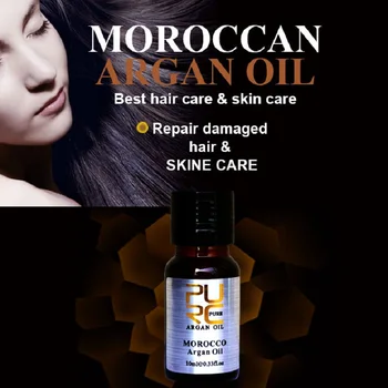 

11.11 PURC Big Discount New Argan Oil For Hair Care Moroccan Pure Oil 10ml Use For Skin Care Repair Treatment For All Hair Types