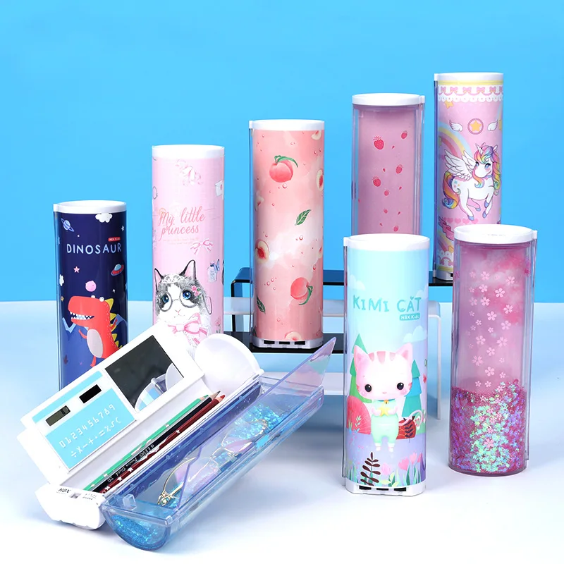 School Pencil Cases Code Lock Anime Password Pen Box NBX Larege Capacity Creative Transparen Stand Up Stationery Holder Girl Boy |