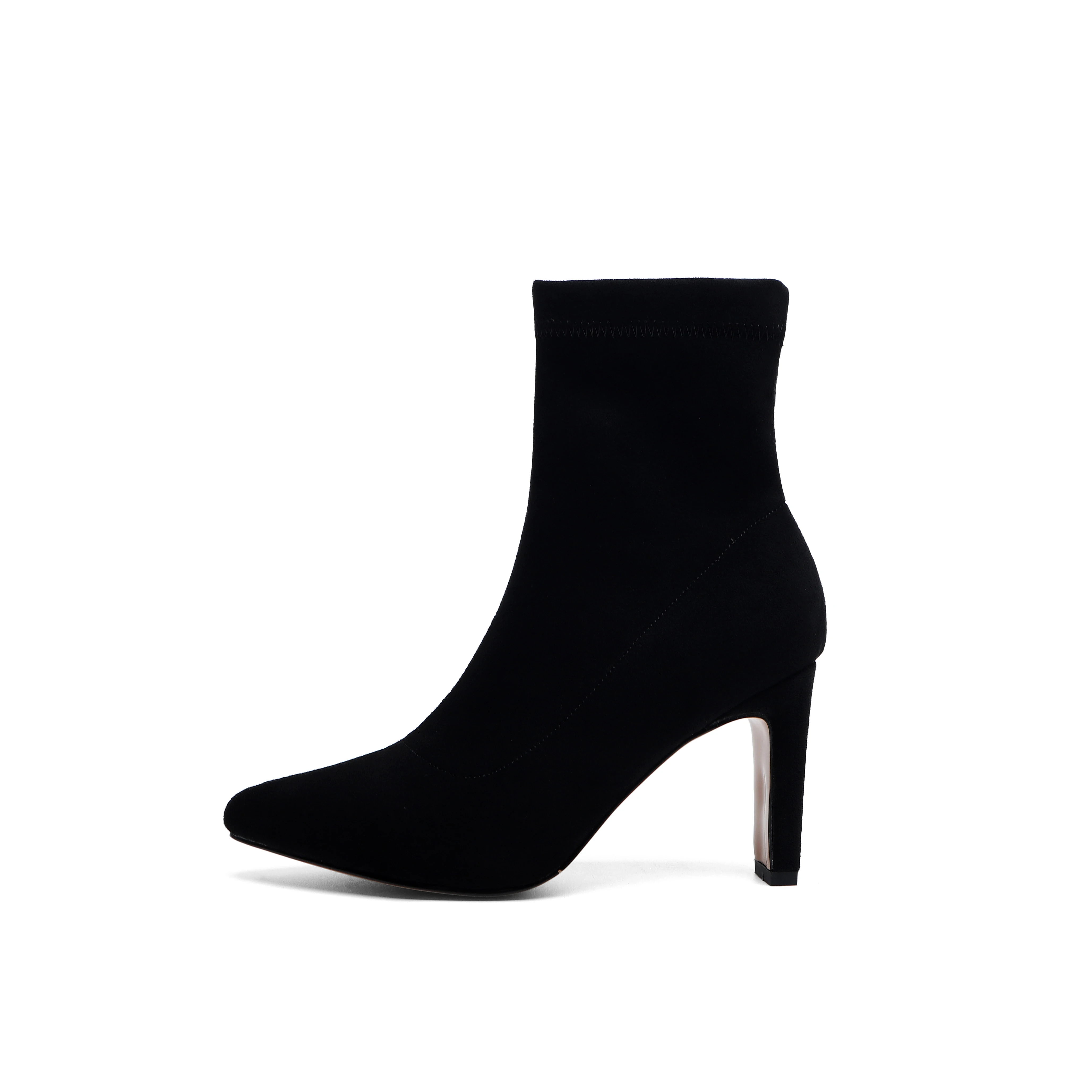 Цвет хаки, черный, серый; ботинки из искусственной замши; женские ботильоны с острым носком на блочном каблуке; женские эластичные короткие ботинки; коллекция года; зимняя обувь