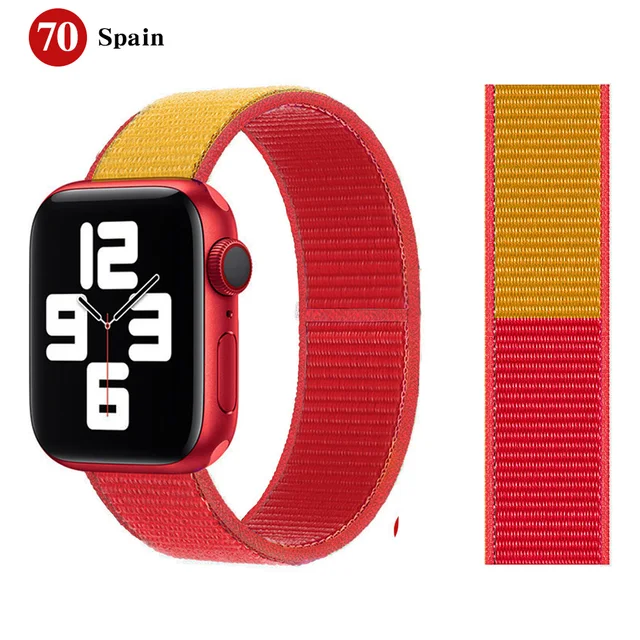 Nylon Strap for Apple watch series 7 band 41mm 44mm 40mm 42mm 38mm smartwatch wristband belt sport loop bracelets iWatch 3456 se Spain