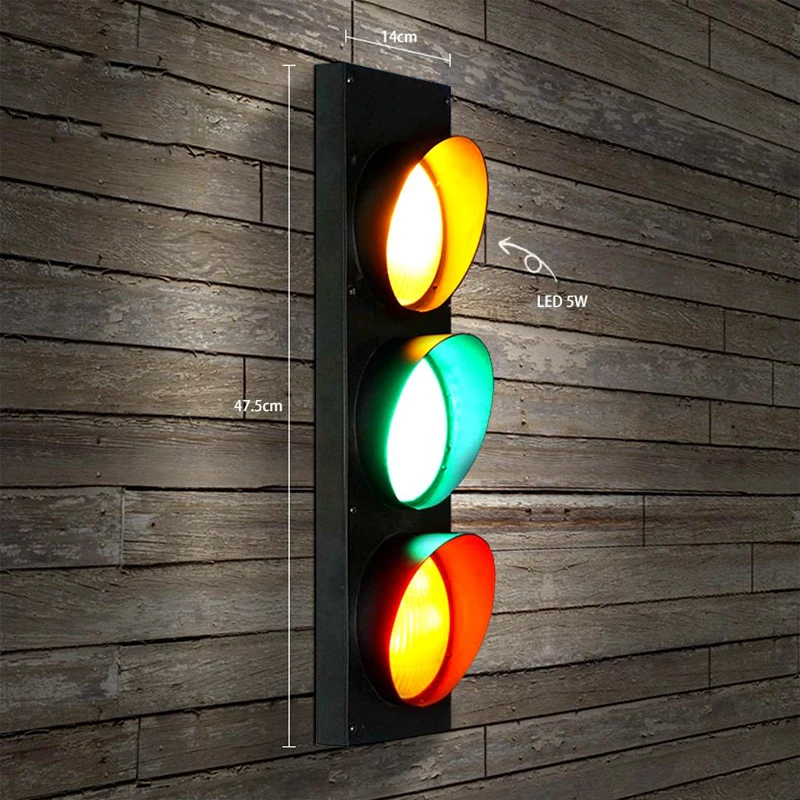 Industrial Vintage Wall Light Led Traffic Signal Wall Lamp Bar Restaurant Art Deco Sconce Loft Kitchen Fixtures Lamp