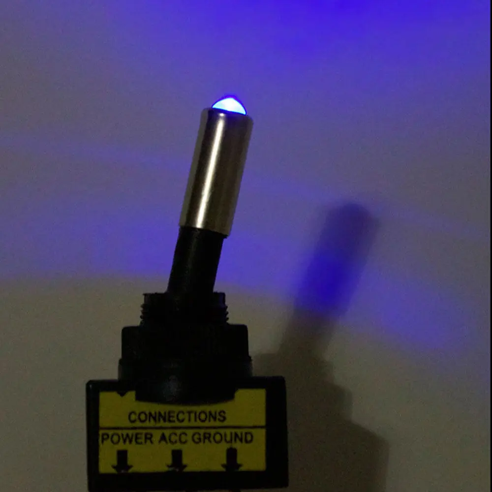 12V 20A Car Auto Blue LED Light Toggle Rocker Switch 3 Pin 3P SPST On/Off