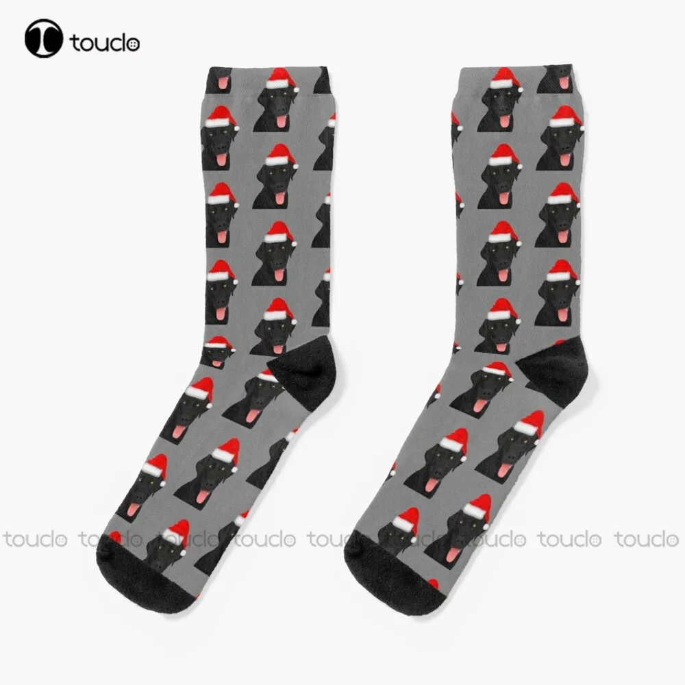 

Black Lab Christmas Socks Unisex Adult Teen Youth Socks Personalized Custom 360° Digital Print Hd High Quality Christmas Gift