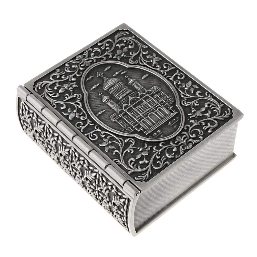 Коробка для украшений в форме книги, замок, скульптура, безделушки, сундук, органайзер для ювелирных изделий, 9X7,5X3,5 см