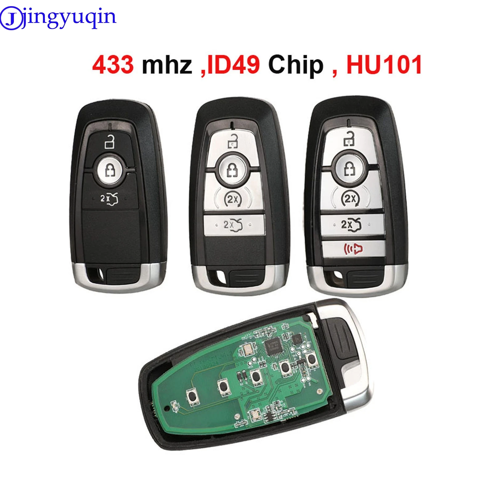 Jingyuqin 433/868/902mhz ID49 чиповый ключ HU101 Blade Prox вставка для Ford Fusion фьюзер Φ 2017|Ключ от авто|