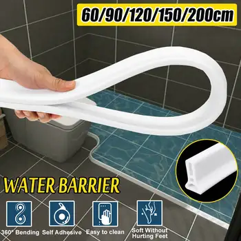 

5 Size Bathroom Water Stopper Flood Shower Barrier Rubber Dam Silicon Water Blocker Non-slip Dry And Wet Separation Collapsible