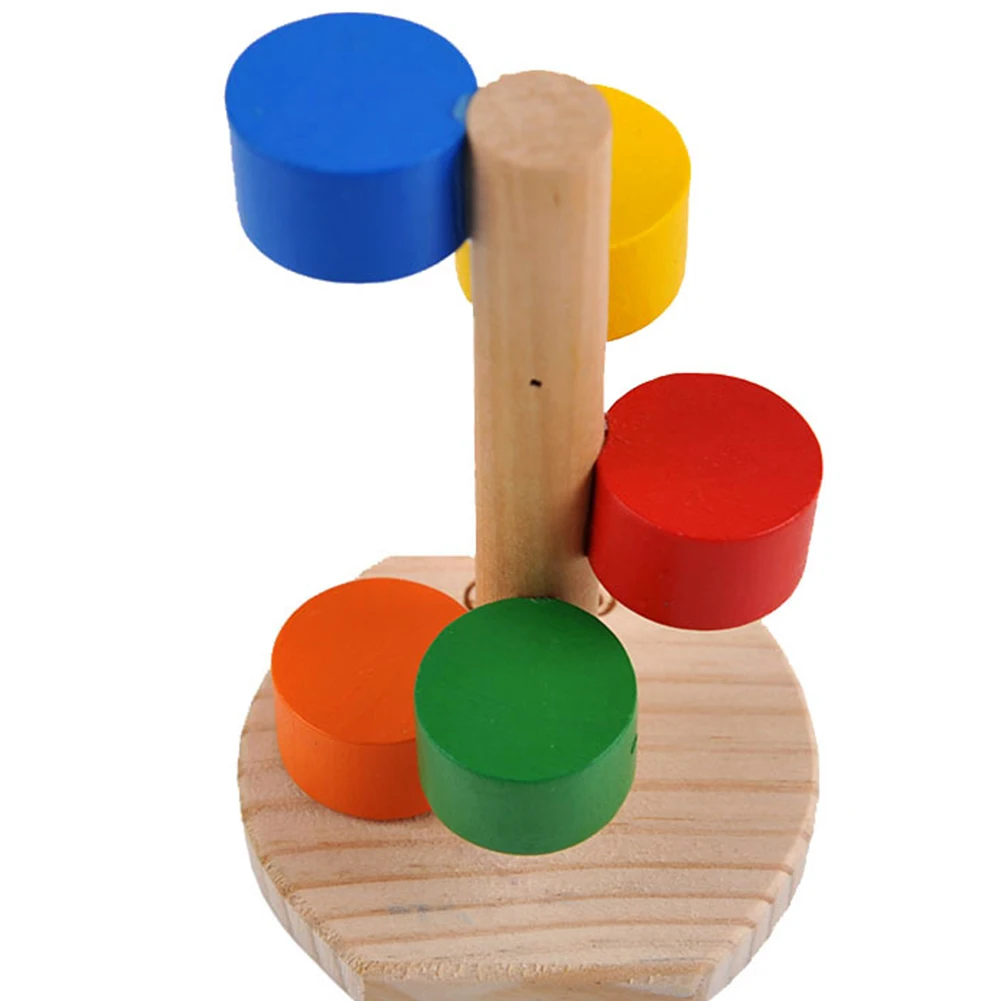 Craft Fun Play Scaling Animal Pet Toy Random Color Swivel Colorful Novelty Molar Wooden Ladder Bridge Non Toxic
