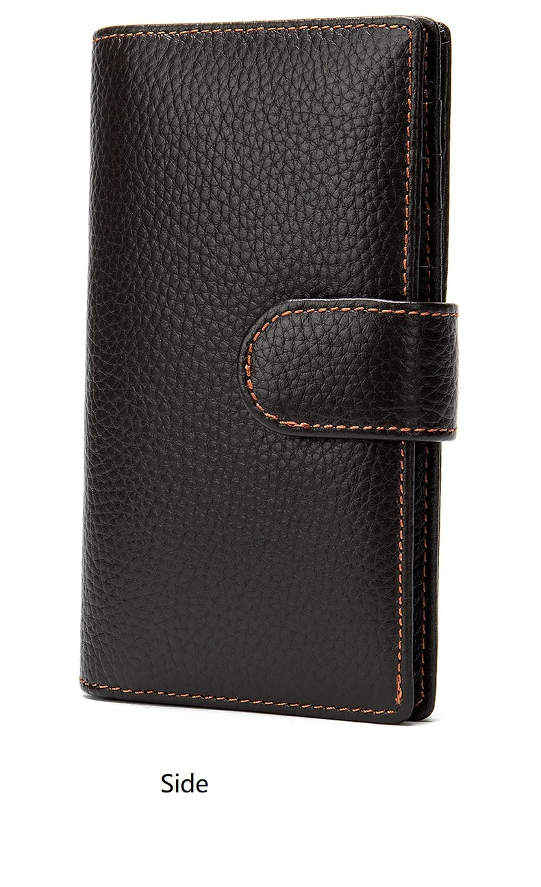 MVA Men Wallet Vintage Credit Card Bag Multislots Money Bag Genuine Leather Purse Male Long Wallets Leather Cash Pack