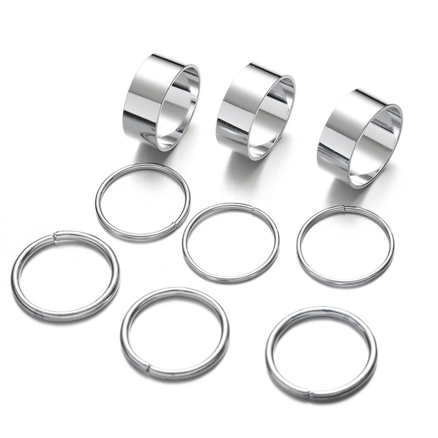 Rings Set Anillos Mujer Bague Couple Bagues Anillo Bohemian Jewellery Slytherin Accessories Couple Gift Sygnety