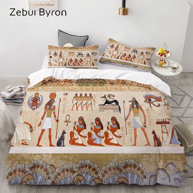

3D HD Print Bedding Set Custom/King/Europe/USA,Duvet Cover Set Queen/King,Quilt/Blanket Cover Set Bedclothes Ancient egypt