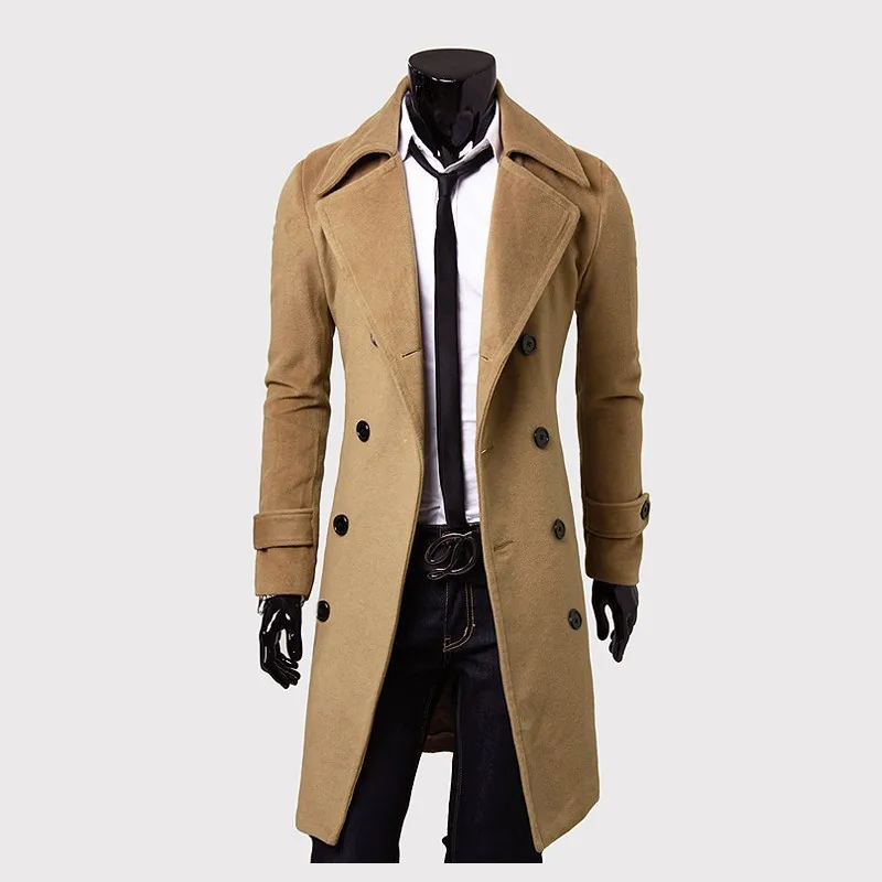 2019 Men Woolen Coat Solid Casual Turn Down Collar Coat Winter Thick Warm Double Breasted Wool Coats Male Fashion Outerwear D40 2019 Men Woolen Coat Solid Casual Turn Down Collar Coat Winter Thick Warm Double Breasted Wool Coats Male Fashion Outerwear D40