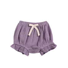 Одежда для маленьких девочек; шорты для малышей; хлопковые шорты для маленьких мальчиков и девочек; Милая однотонная летняя модная одежда с бантом для малышей