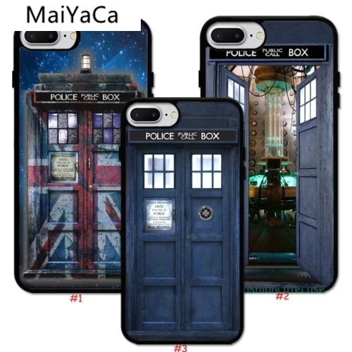 MaiYaCa TARDIS Doctor Who Rubber Phone Cases for iPhone 4S 5C 5S 6S 7 8 XR XS Max PLUS Case Soft TPU Silicone |