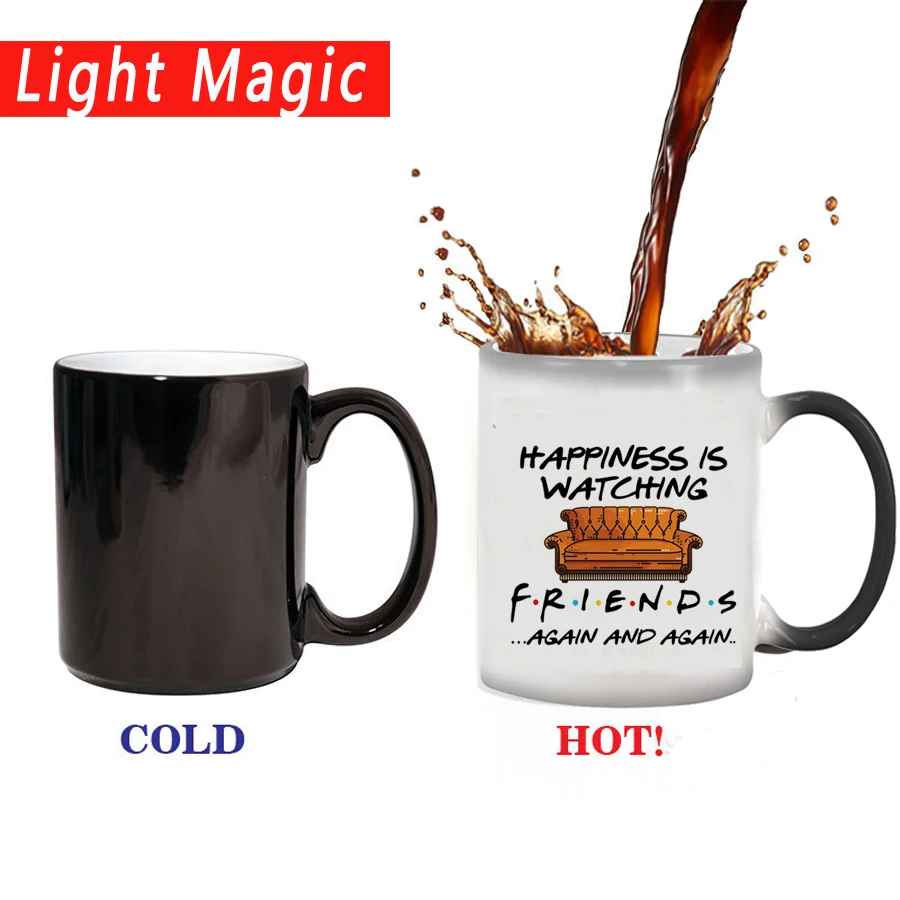 Personalised Friends Gift Mug Color Changing Coffee Mugs Cup Custom Printed Name Text | Дом и сад