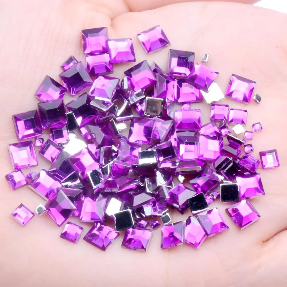06 purple Стразы для ногтей с плоской задней стороной 2 мм 4 мм 6 мм смешанные размеры 4 г около 180 шт для рукоделия Скрапбукинг Сделай Сам одежда для украшения ногтей - Цвет: 06 purple