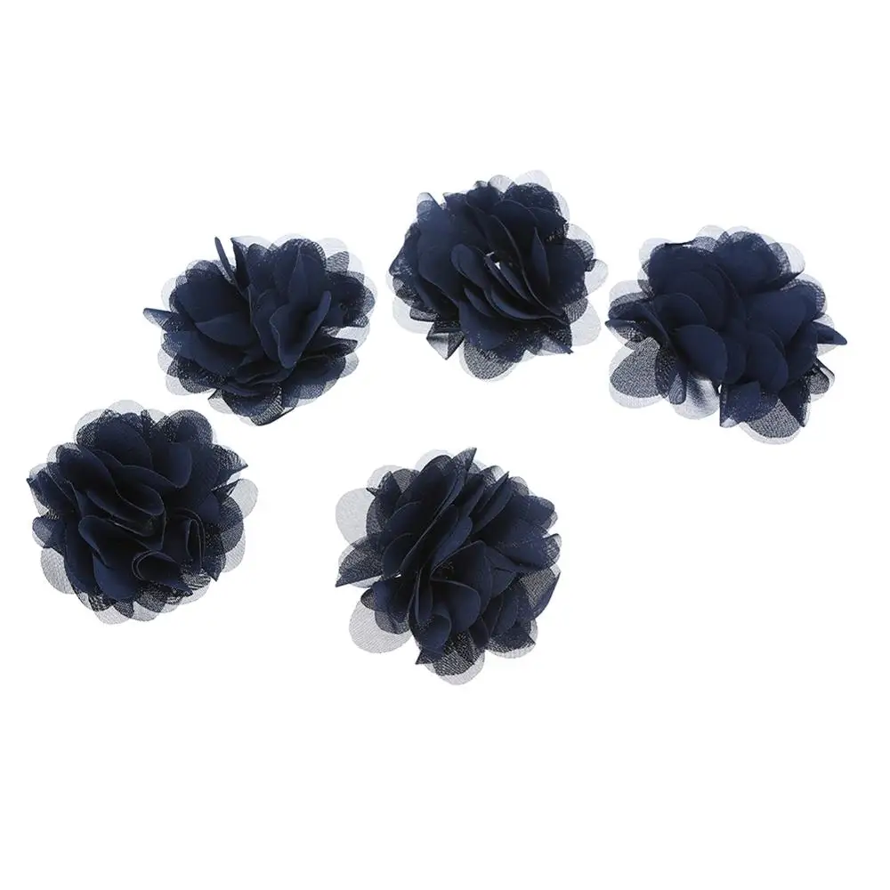 

100pcs/lot 2.75'' 12Colors DIY Sewing Chiffon Flat Back Flowers for Girl Headbands and Dress Decoration Hair Accessory