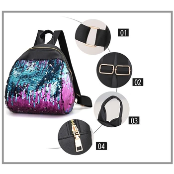 

Women's Backpack Casual Travel Backpacks Shoulder Sequins Bags Available In Multiple Colors Bolso Mujer