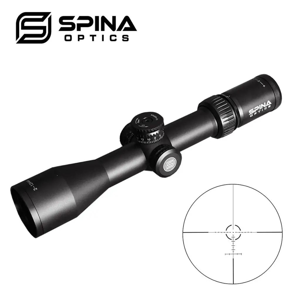 

SPINA OPTICS 2-12X44 Hunting Optical Sight Glass Etched Reticle Riflescope Turret Lock Reset Scope For Outdoor Shooting