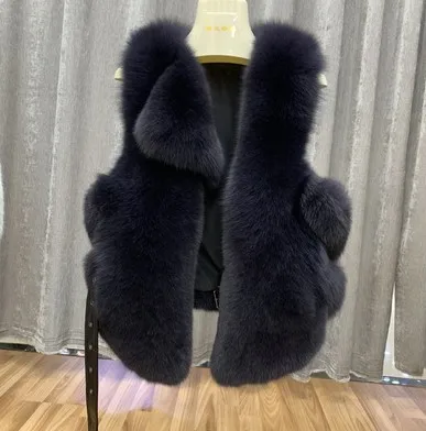 Скидки, распродажа, женский ветрозащитный жилет без рукавов из сверхнатурального натурального меха, корейский стиль, теплый, плюс размер, простые базовые женские пальто