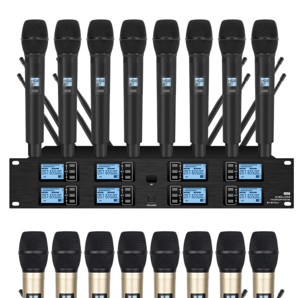 Professional wireless microphone system 8 head-mounted condenser microphones for stage performance microphone wireless