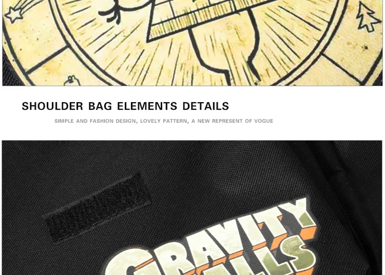 Gravity Falls Shoulder Bag Messenger Bags Comic Drama Bill Zyphur Wendy Mabel Kids Boys Girls Children School Travel Leisure Cross Pocket (10)