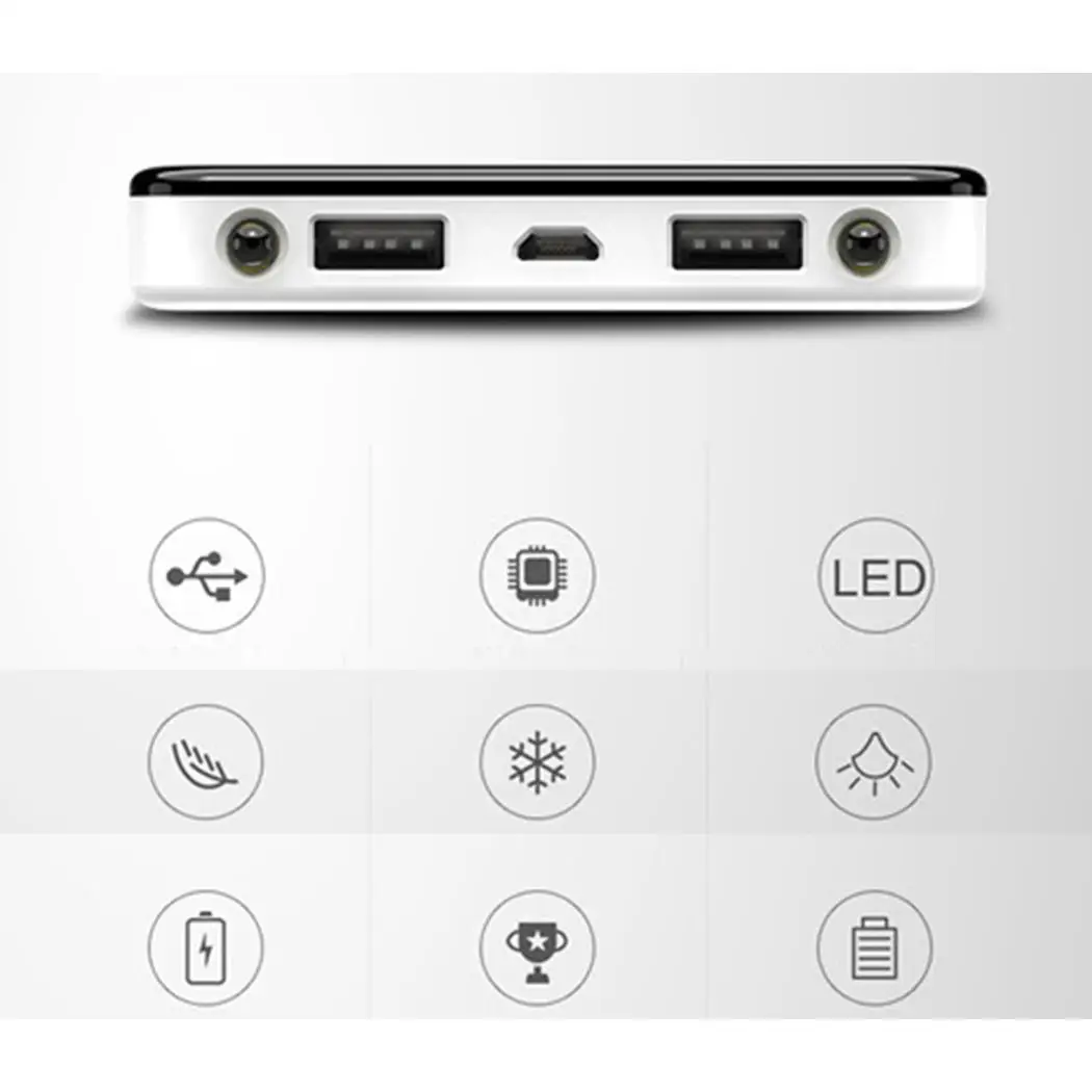 Ultra-thin Power Bank Phone 20000mAh Digital Display DC5V2A Portable Micro Charger Home, Casual powerbank