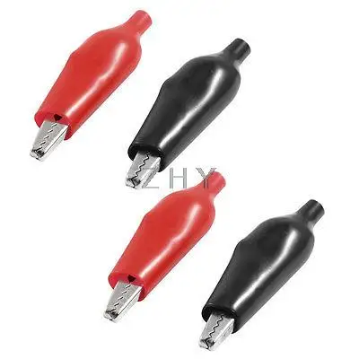 

4 Pcs Plastic Boot Coated Test Lead Metal Alligator Clips 58mm