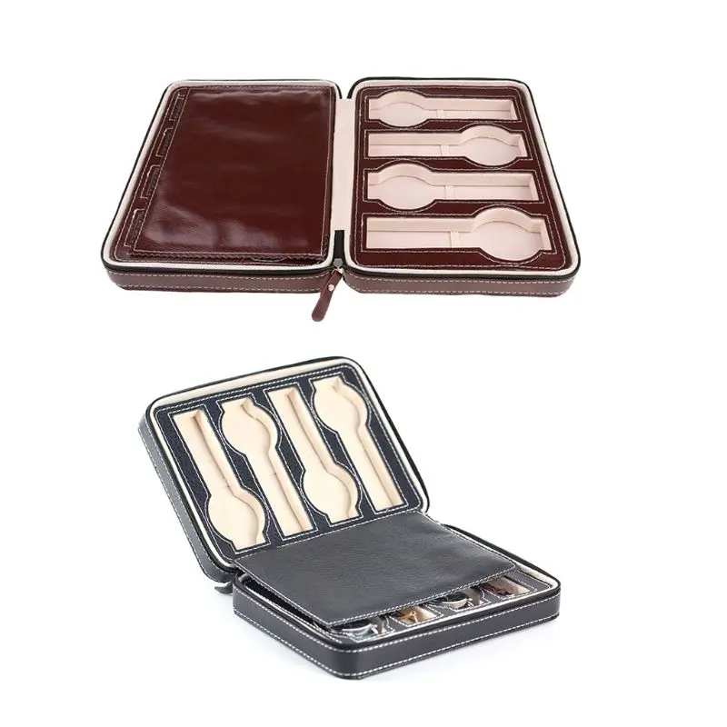 8-Slot Fiberboard Velvet Portable Watch Box Travel Case Storage Organizer Personalized Luxury Gift box | Наручные часы