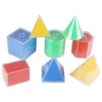 

8Pcs/Set Kids Plastic Folding Prism Cylinder Geometric Model Math Learning Resources Kids Toy