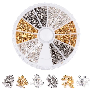 

1box Smooth Crimp Beads Gift Jewelry Making Mixed Color Durable Handicrafts Charms Accessories Brass Tube Big Hole DIY Bracelet