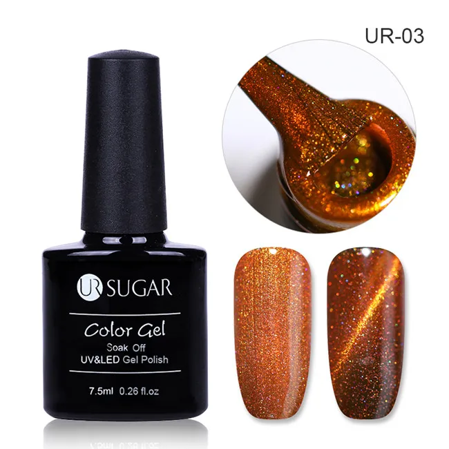 Holographic 3 Ur Sugar 7,5 мл 9D Гель-лак для ногтей с эффектом «кошачий глаз» лак Хамелеон для использования с магнитом УФ Гель-лак 5D Фиолетовый Синий замачиваемый УФ светодиодный Гель-лак для ногтей - Цвет: Holographic 3