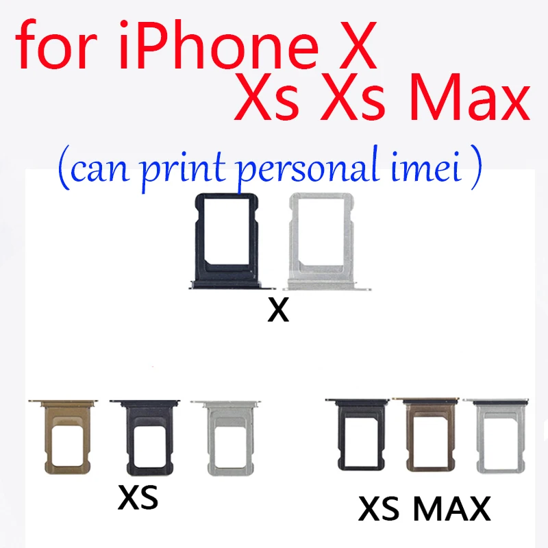 Bandeja de tarjeta Sim para iPhone X, ranura de soporte Micro SD para tarjeta Sim iPhone Xs XsMax, bandeja con llave de Pin de ejección abierta gratis, puede imprimir IMEI