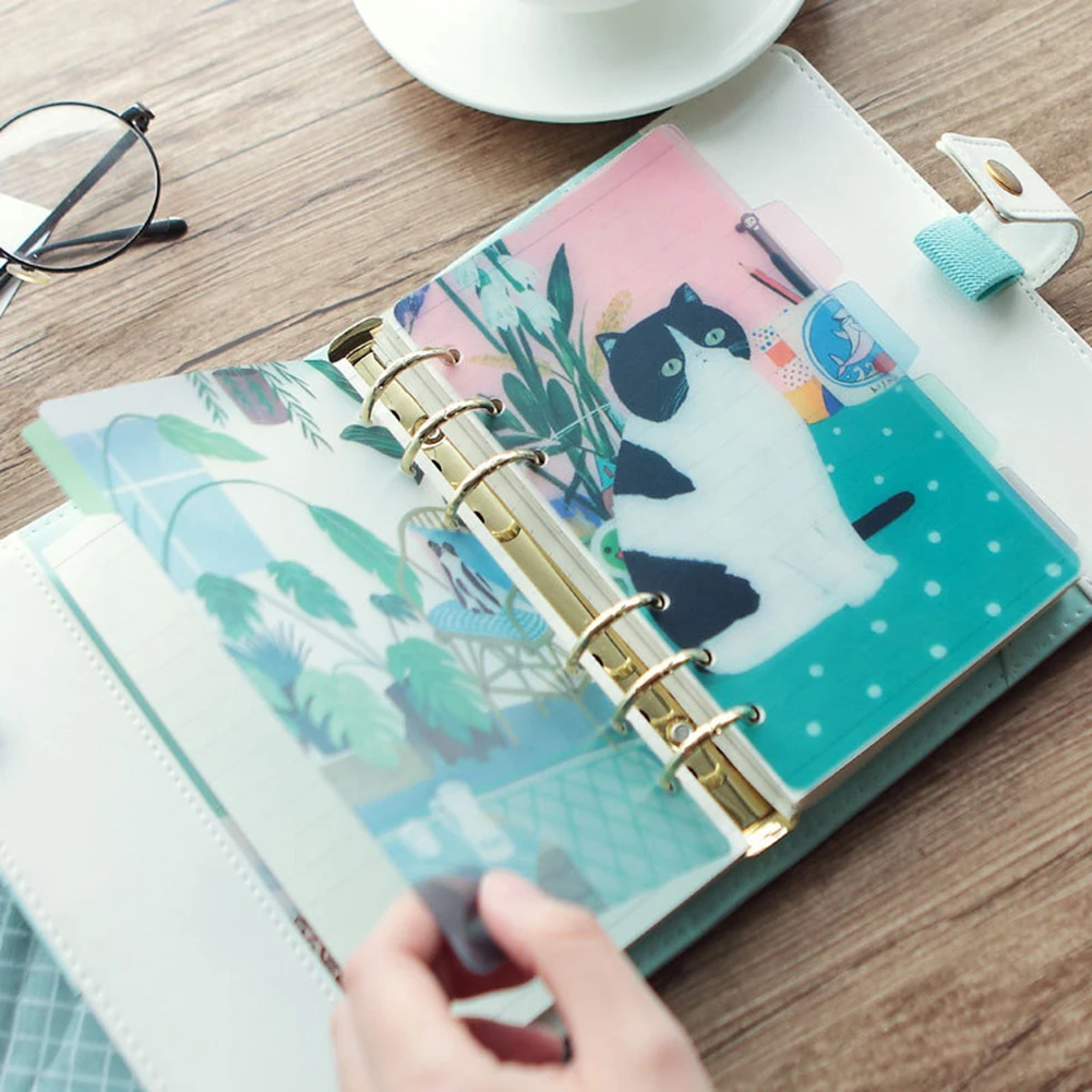 A5/A6 Creative Colored Notebook Index Page Matte Cover Spiral Diary Planner Note Book Category Pages Stationery School Supplies A5/A6 Creative Colored Notebook Index Page Matte Cover Spiral Diary Planner Note Book Category Pages Stationery School Supplies