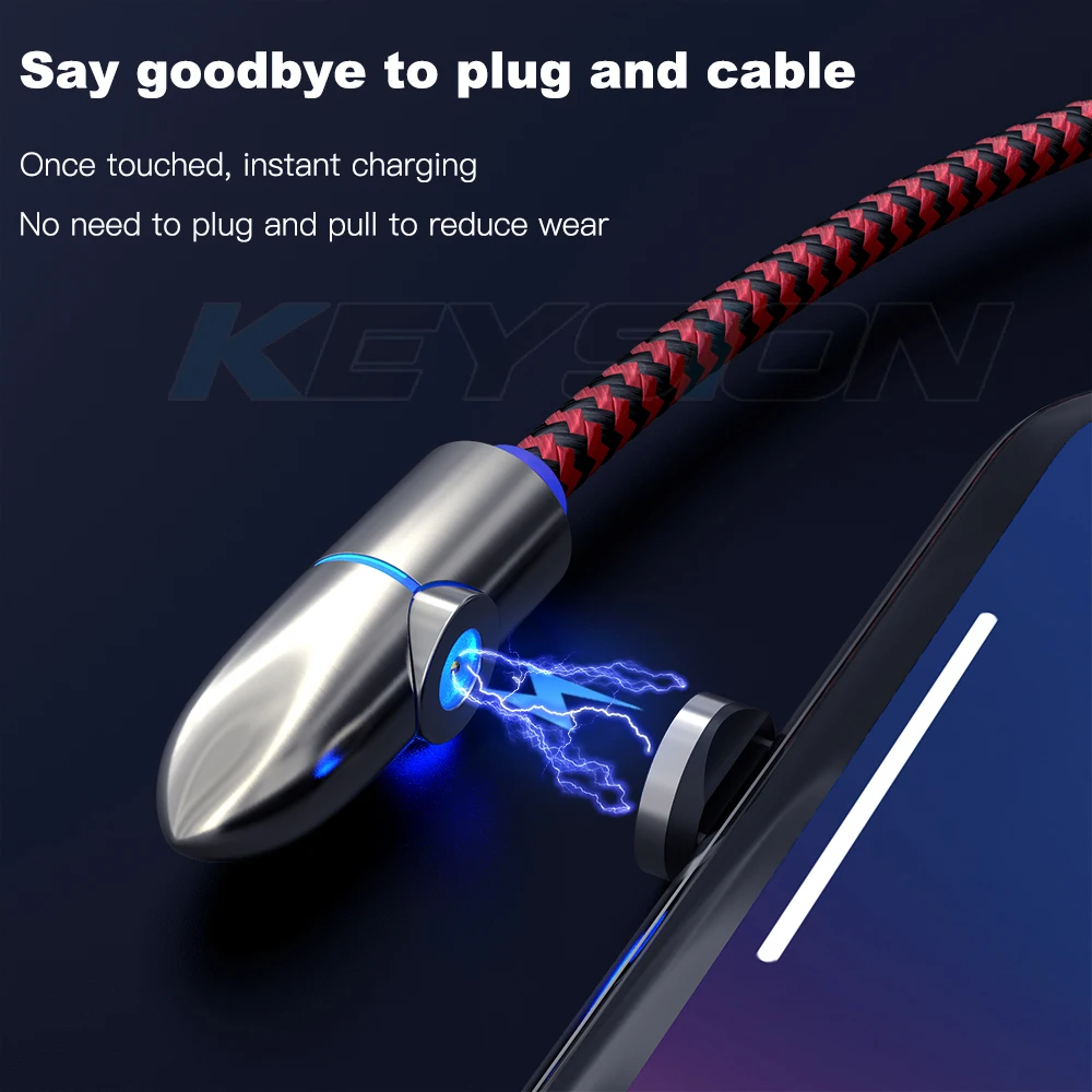 KEYSION Магнитный Micro USB кабель для iPhone samsung type-c зарядная зарядка магнит Зарядное устройство USB type C кабели для мобильных телефонов