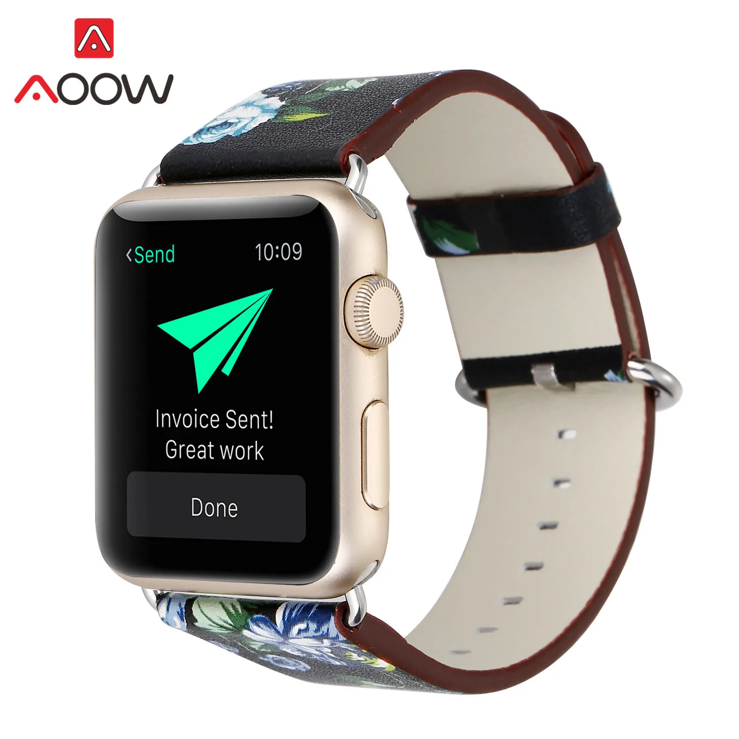 Кожаный ремешок с цветочным принтом для Apple Watch 5, 4, 38 мм, 42 мм, 40 мм, 44 мм, для мужчин и женщин, сменный ремешок для часов, браслет для iWatch 3, 2, 1