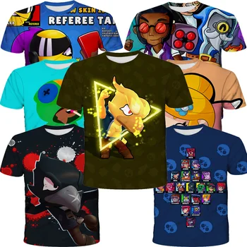 

2020 new summer boys t shirt Shoot Game 3D Cartoon Print Children T-shirt Short sleeve T Shirt for Kids girls Tops 4-14 year