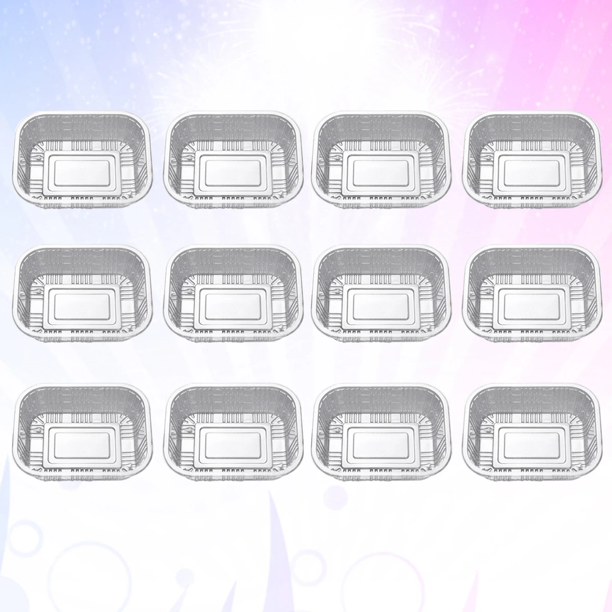 50Pcs Disposable Tray Protective Durable Transparent Eco-friendly Practical Disposable Box Plastic Tray for Home Office Children