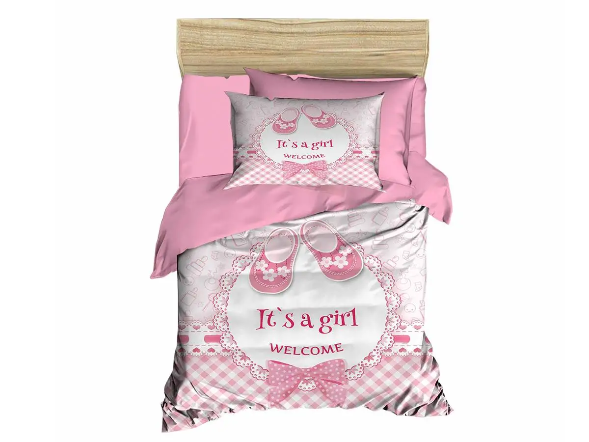 Digital Printed 3d Baby Duvet cover set Girl Pink