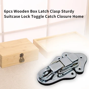 

6pcs Flight Case Sturdy Suitcase Travel Home Wooden Box Lock Toggle Catch With Keyhole Fastener Latch Clasp Closure Hardware
