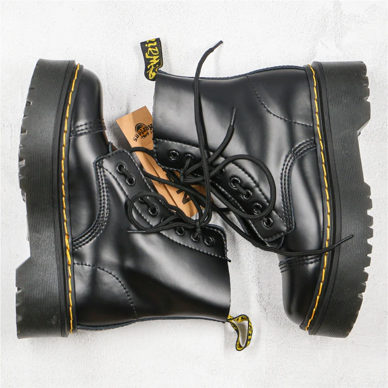 Dr.Martens Botas de plataforma con cremallera media para mujer, zapatos  planos informales, gruesos y duraderos, de charol, Doc Martin|Botas a media  pantorrilla| - AliExpress